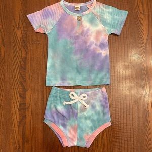 SHEIN Baby Girl Tie Dye Shorts Outfit Size 80 (9-12 Months) New